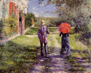 Rising Road -   Gustave Caillebotte oil painting